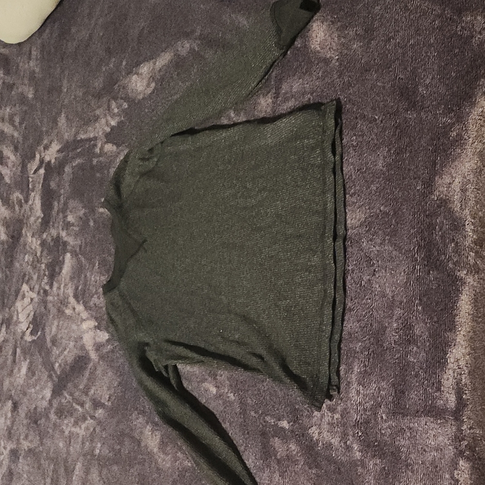 Boys waffle knit long sleeve gray tee wonder nation size L (10/12)